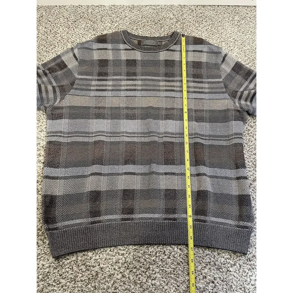 Talbots Men’s 100%‎ Pima Cotton Long Sleeve Sweater Gray Tan Size L